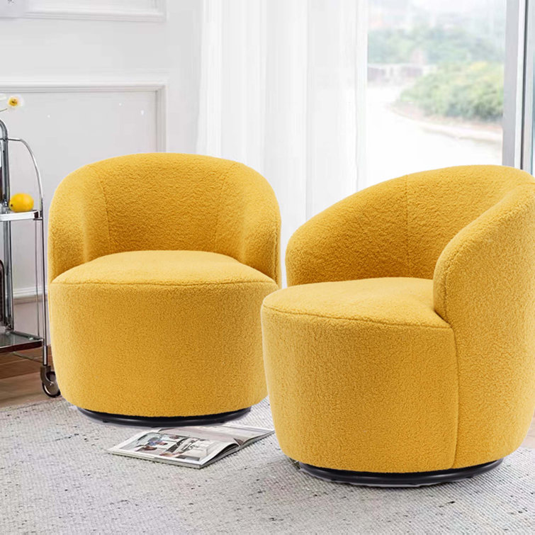 Ivy Bronx Arryonna Upholstered Swivel Barrel Chair Wayfair
